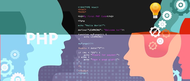 PHP programmeringssprog syntaks for webkodning script på skærmen