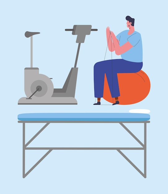 Physiotheraphy patient and tools