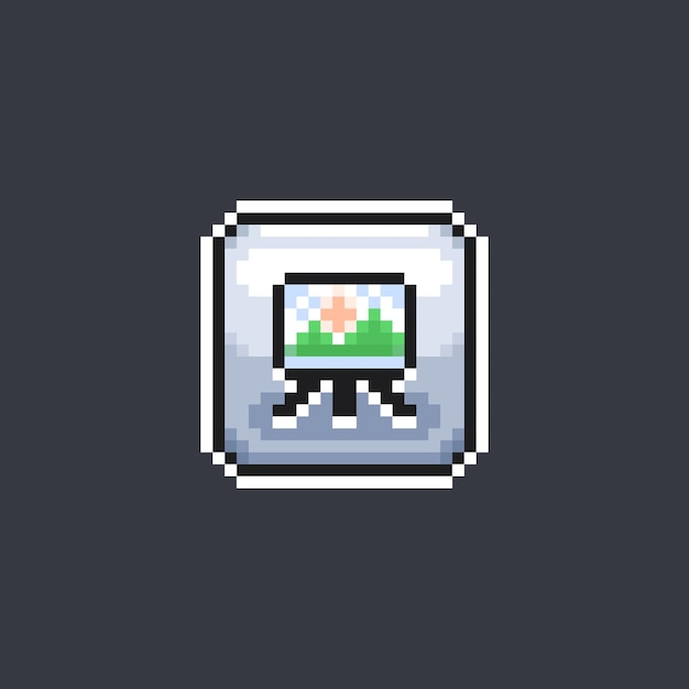 picture in canvas sign in pixel art style
