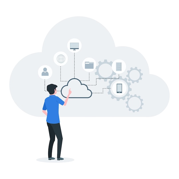 Picture showing a sample of cloud technologies layout illustration