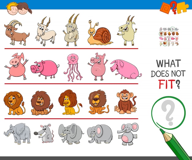 Picture that not fit in the row educational game