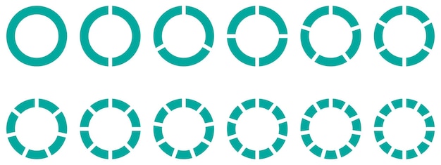 Pie chart Circle division infographic icon set Pie chart infographic set Pie chart divided parts