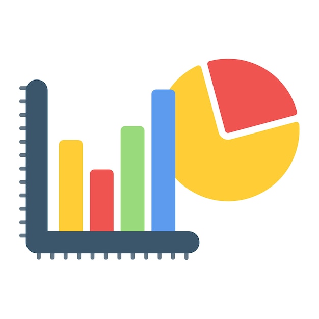 pie chart flat illustration