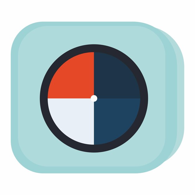 pie chart symbol with red and blue color vector flat design style