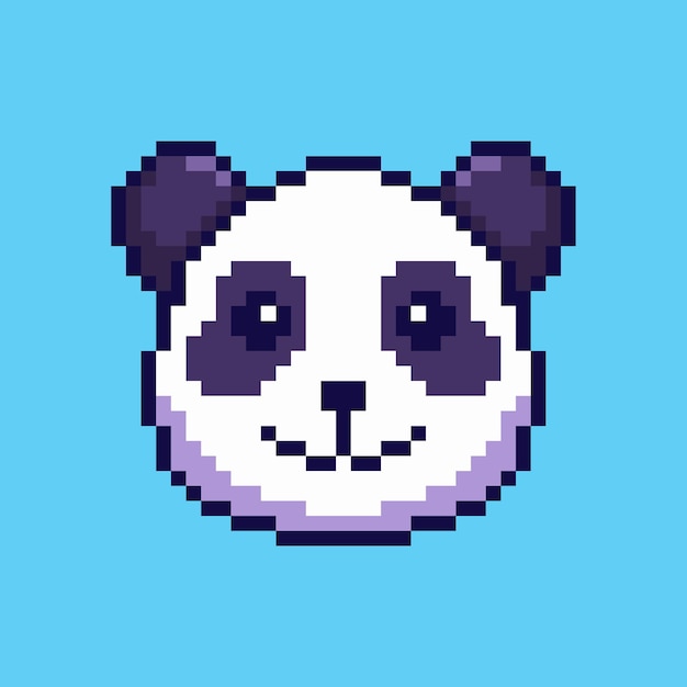 Piksel sanatı sevimli panda kafası oyun kaynağı tasarımı