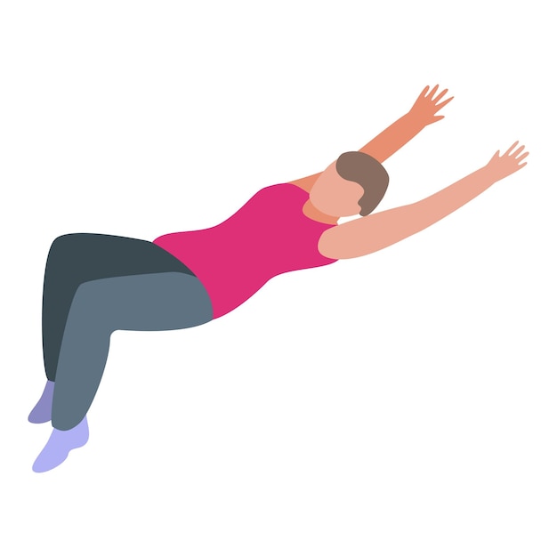pilates back exercise icon isometric of pilates back exercise vector icon for web design isolated on white background