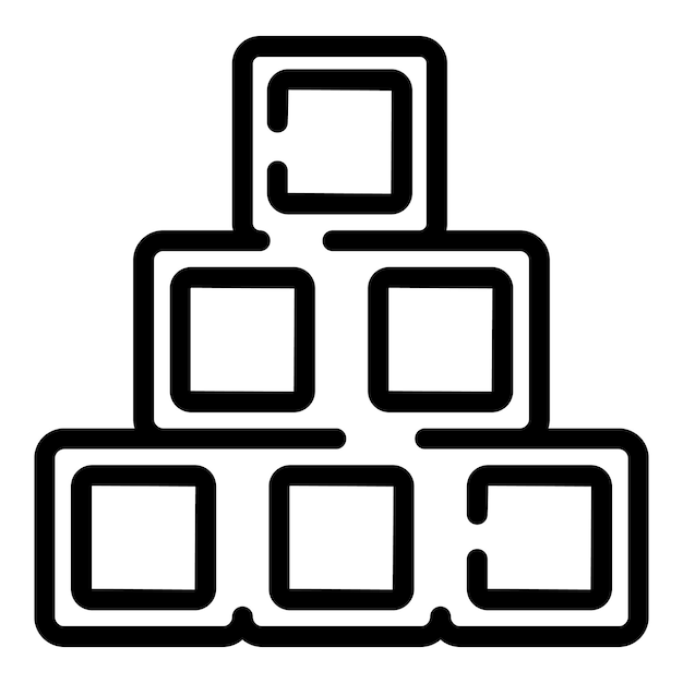 Pile cubes icon outline vector Cube build Block stack