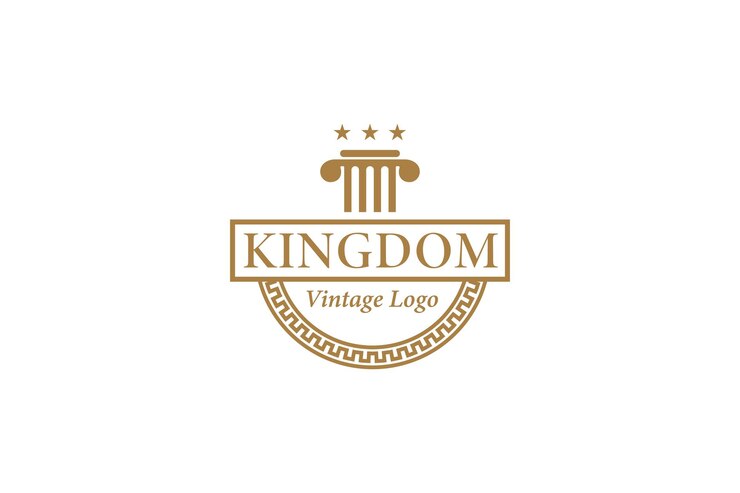 Pillar logo design with classic vintage style border motif