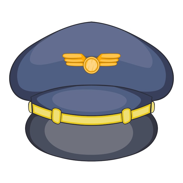 Pilot hat icon Cartoon illustration of pilot hat vector icon for web