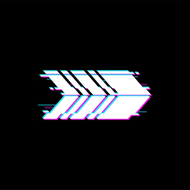 Pilpekare med glitch-effekt pekar rätt väg