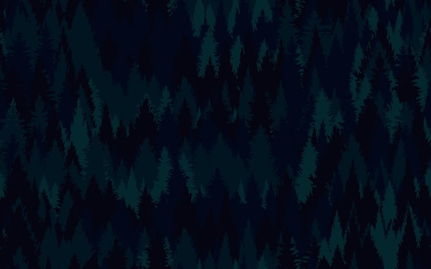 Pine trees seamless pattern dark jungle theme woods vector paper print textile wallpaper fabric