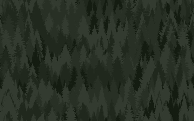 Pine trees seamless pattern jungle theme tea green mos color woods vintage retro style 90s 80s old