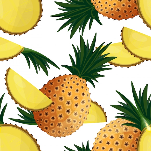 Pineapples seamless pattern.