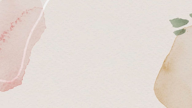 Pink and brown watercolor patterned background template vector
