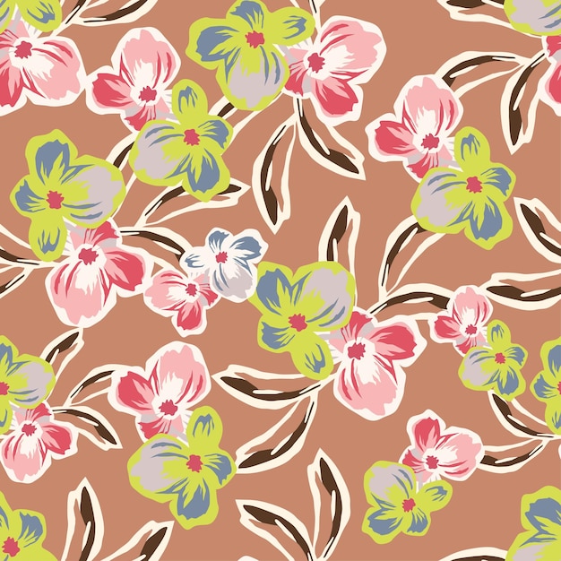 pink and green flowers with a green background