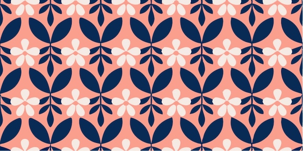 pink and navy blue floral pattern