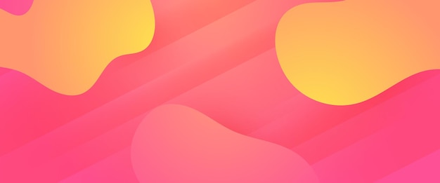 pink and orange vector wavy and liquid simple banner modern design