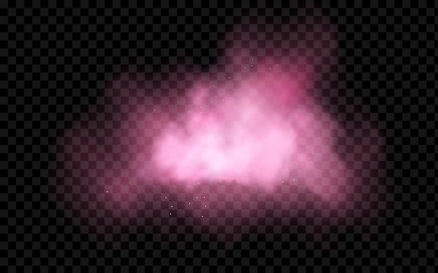 Pink Cloud of Smoke on a Transparent Background