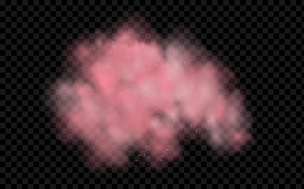 Pink Cloud Smoke on Transparent Background