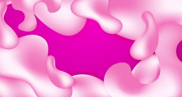 pink color background with abstract geometric shapes of oval shape and light shade