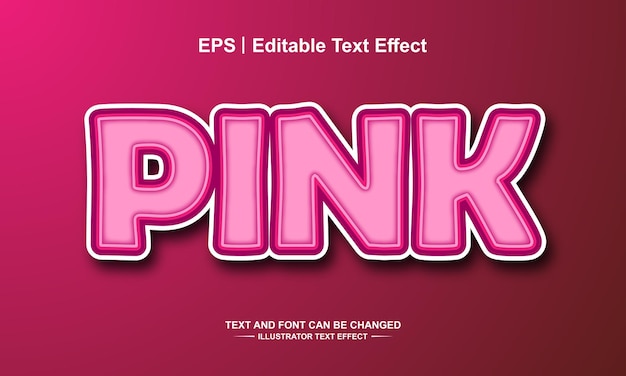 Pink editable text effect