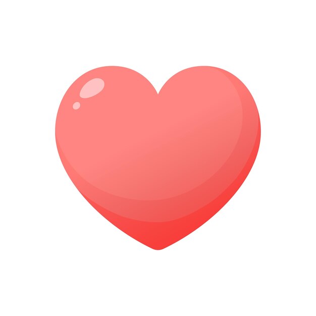 pink heart flat vector icon