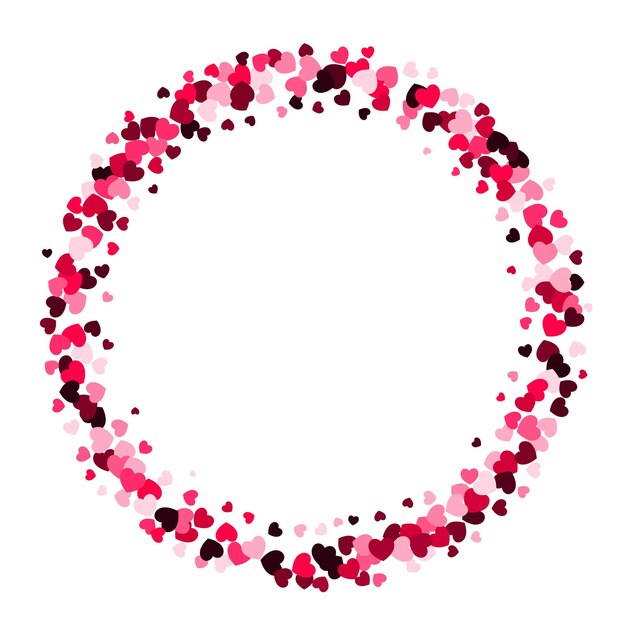 Pink heart round frame with space for text