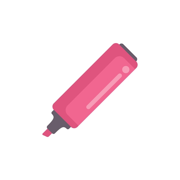 Pink highlighter pen drawing angled line on white background