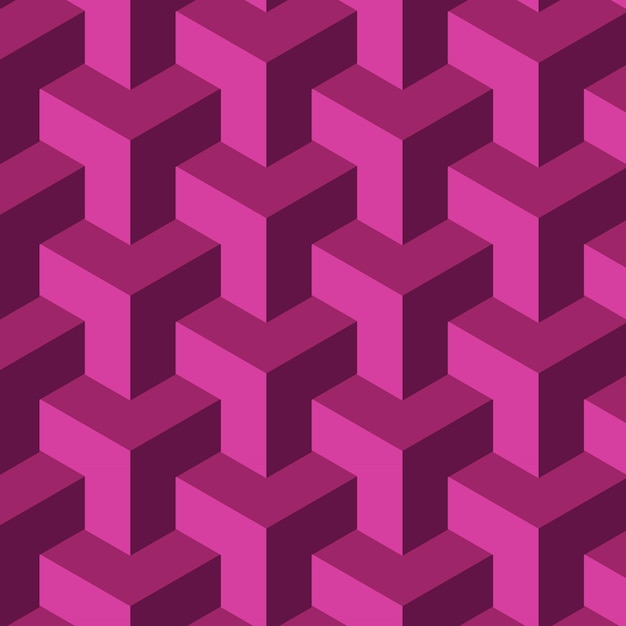 Pink Isometric Pattern Background