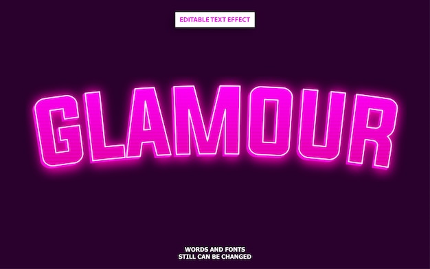 pink neon text effect