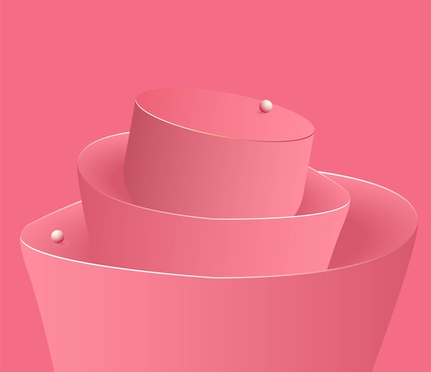 Pink podium design 3d