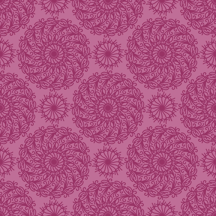 Vektör pink seamless vector background with linear round monograms