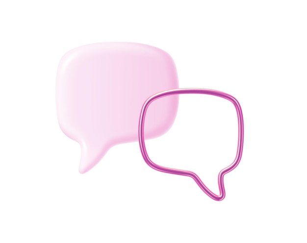 pink speech bubble dialogue concept design vector illustration