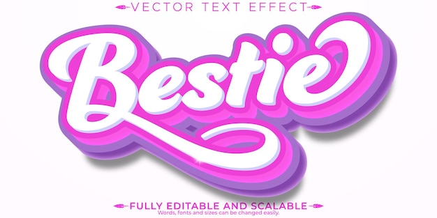 Pink text effect editable color and pastel customizable font style
