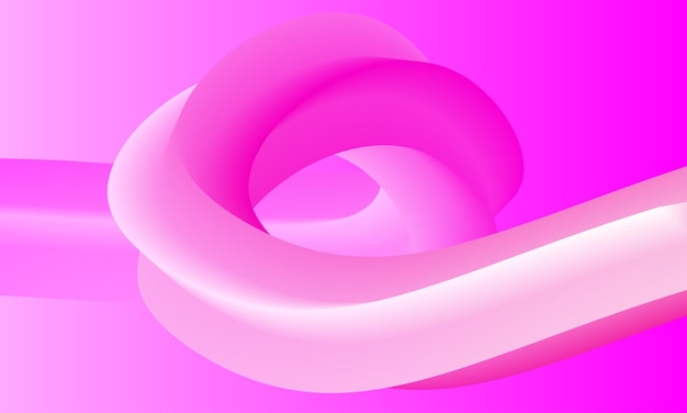 Pink vector illustration of 3d shape on gradient background
