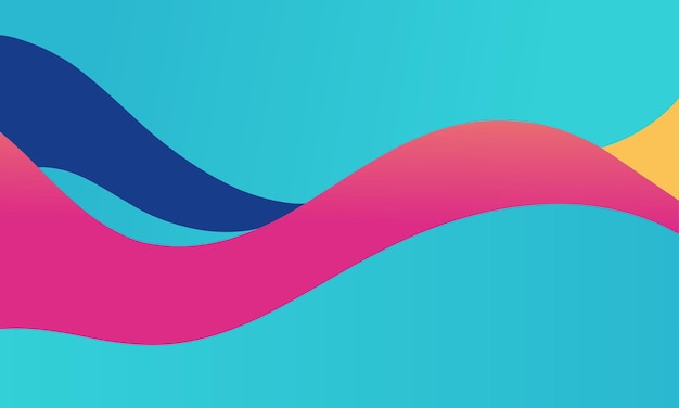 PinkBlueWhiteYellow Gradient Color Liquid Wave Abstract Background vector and illustration