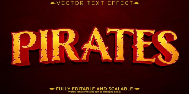 pirates text effect editable ocean and treasure island customizable font style