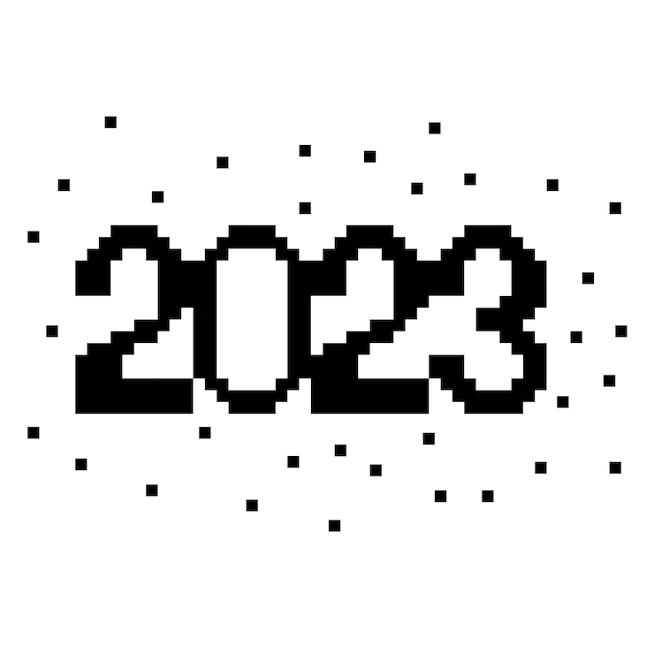 Vektör pixel 2023 black symbols, 2023 logo, isolated vector illustration on white background
