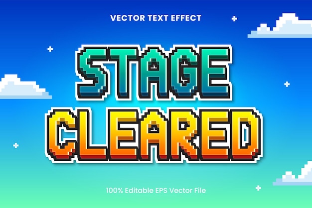 pixel 8bit game editable vector text effect