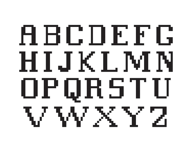 Pixel alphabet English vector illustration