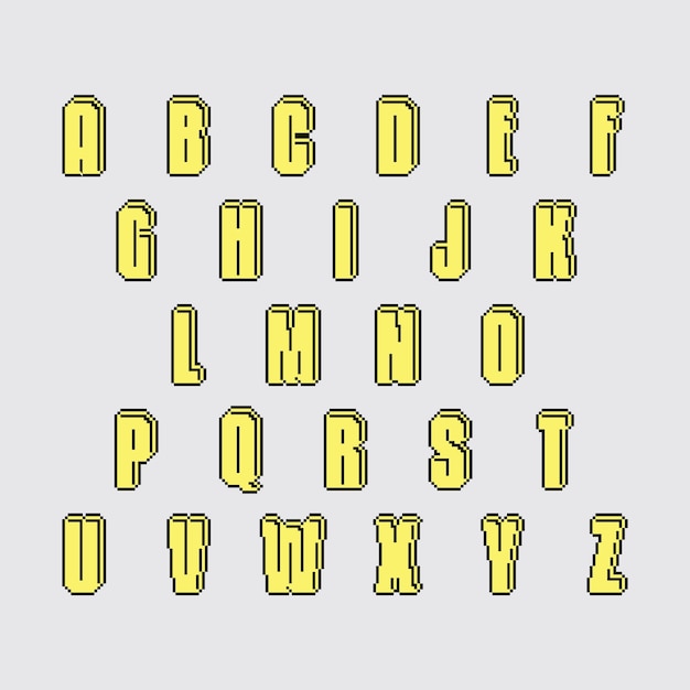 pixel art alphabet aesthetics retro sprite design
