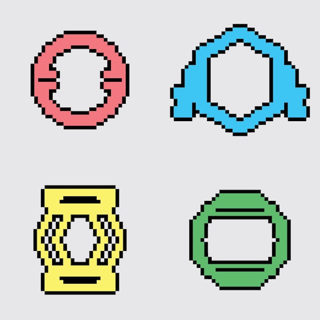 pixel art badge vintage aesthetics retro sprite design