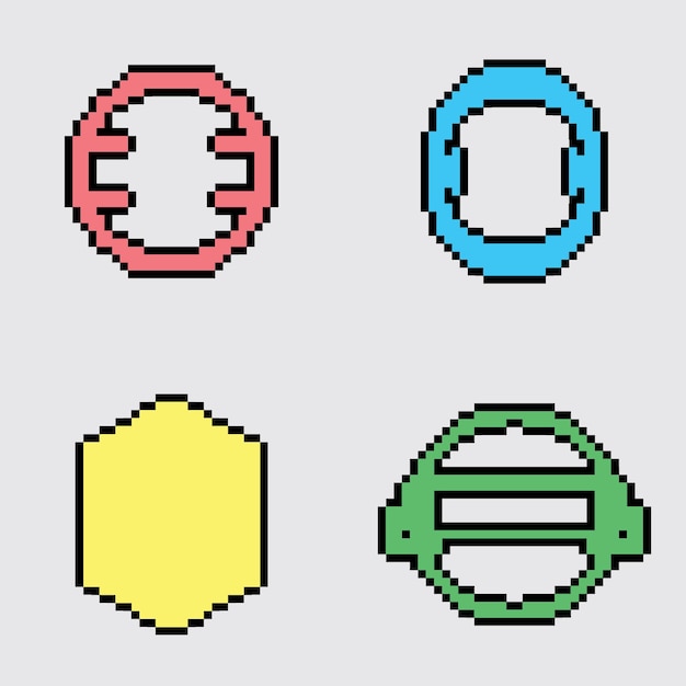 pixel art badge vintage aesthetics retro sprite design
