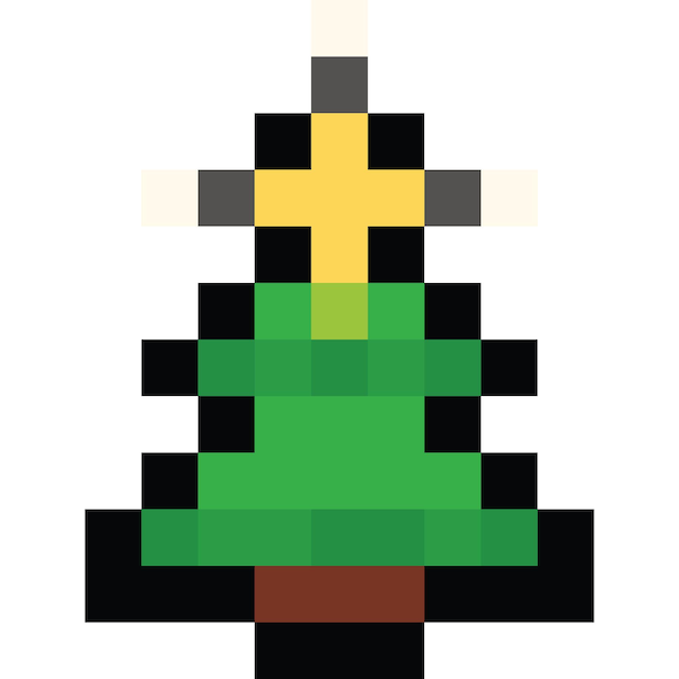 Pixel art christmas tree icon 3