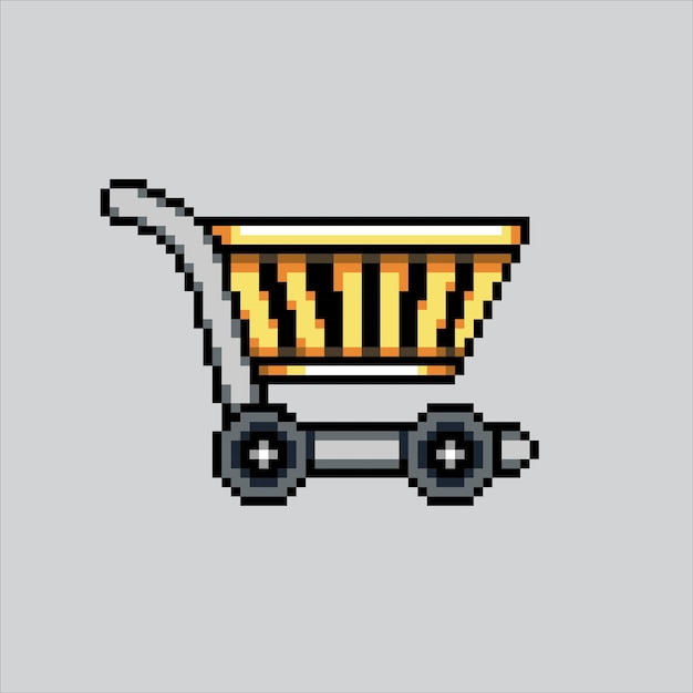 pixel art illustration cart pixelated cart cart shopping pixelated for the pixel art game and icon