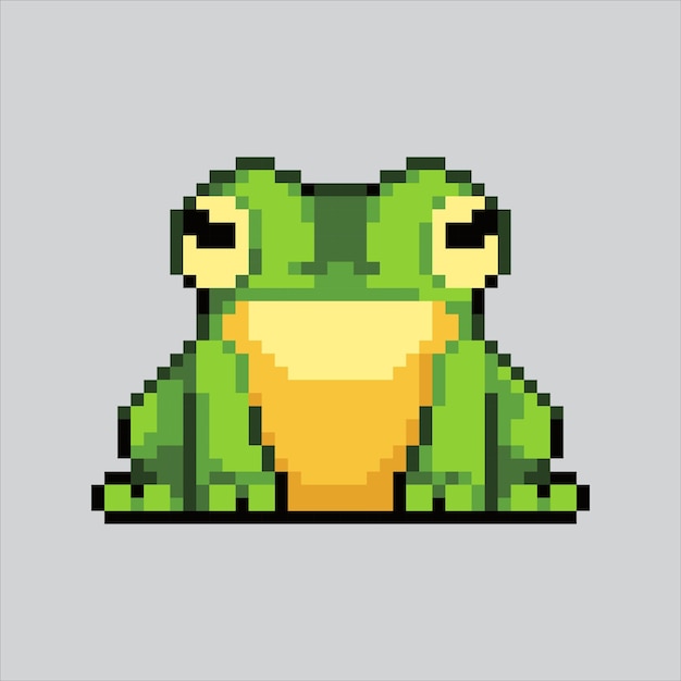 Pixel art illustration Frog Pixelated Frog Frog amphibi animal icon pixelated for the pixel art
