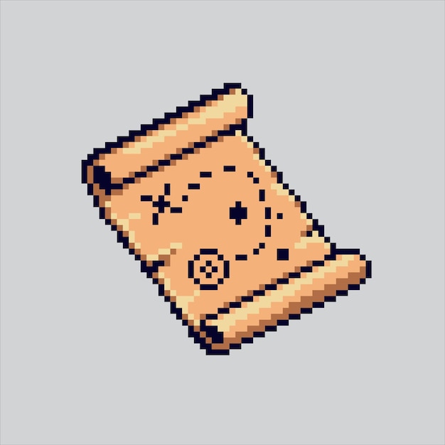pixel art illustration map pixelated map treasure map scroll pixelated for the pixel art game