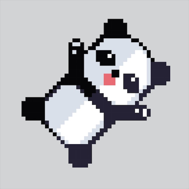 Pixel art illustration Panda Pixelated Panda Cute China Panda animal icon pixelated