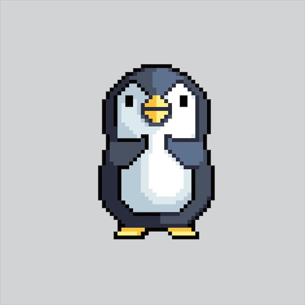 Pixel art illustration penguin Pixelated cute penguin cute penguin pixelated for the pixel game