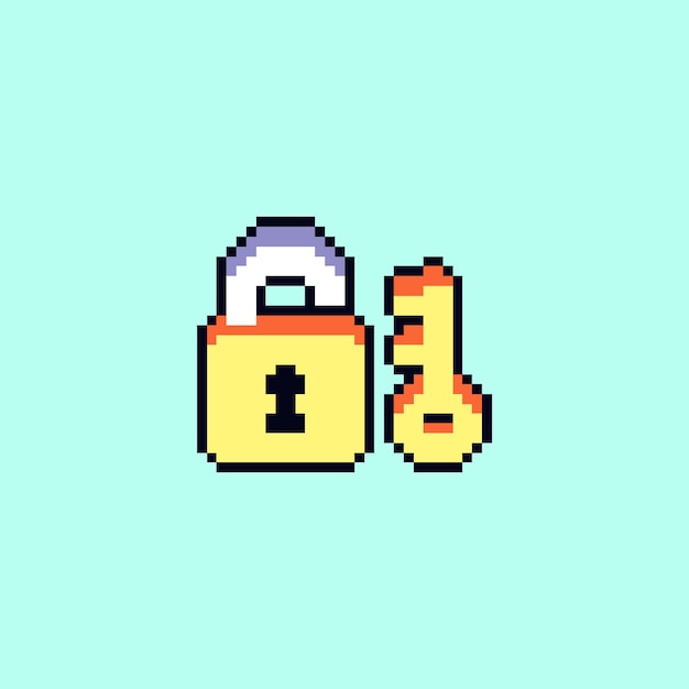pixel art lock icon
